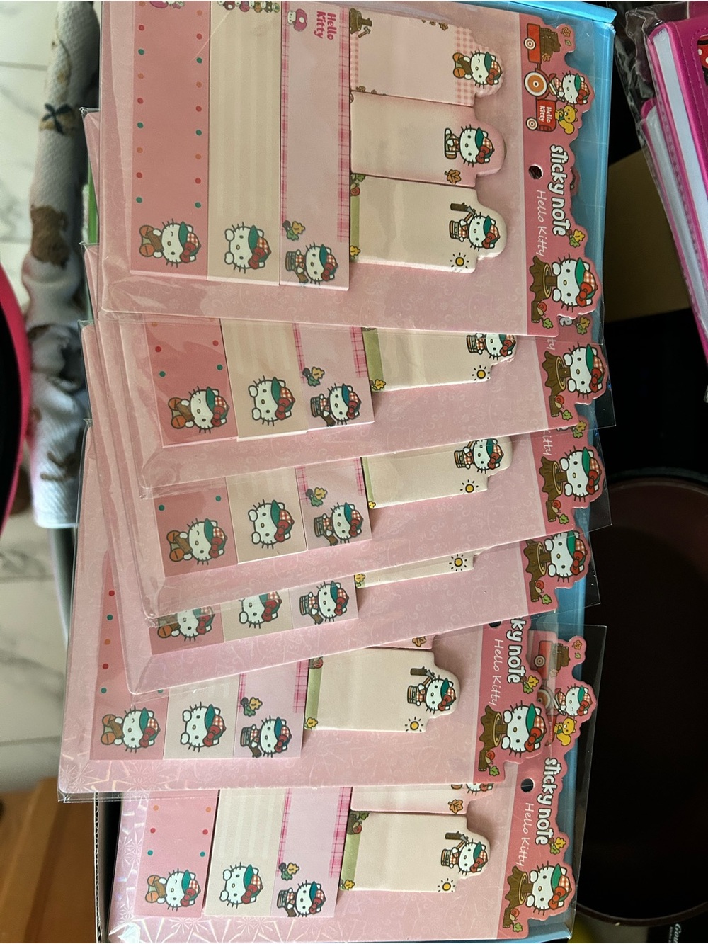 4/$100 Hello Kitty Pink and White Note Pad Set - Cute Character Sticky Notes